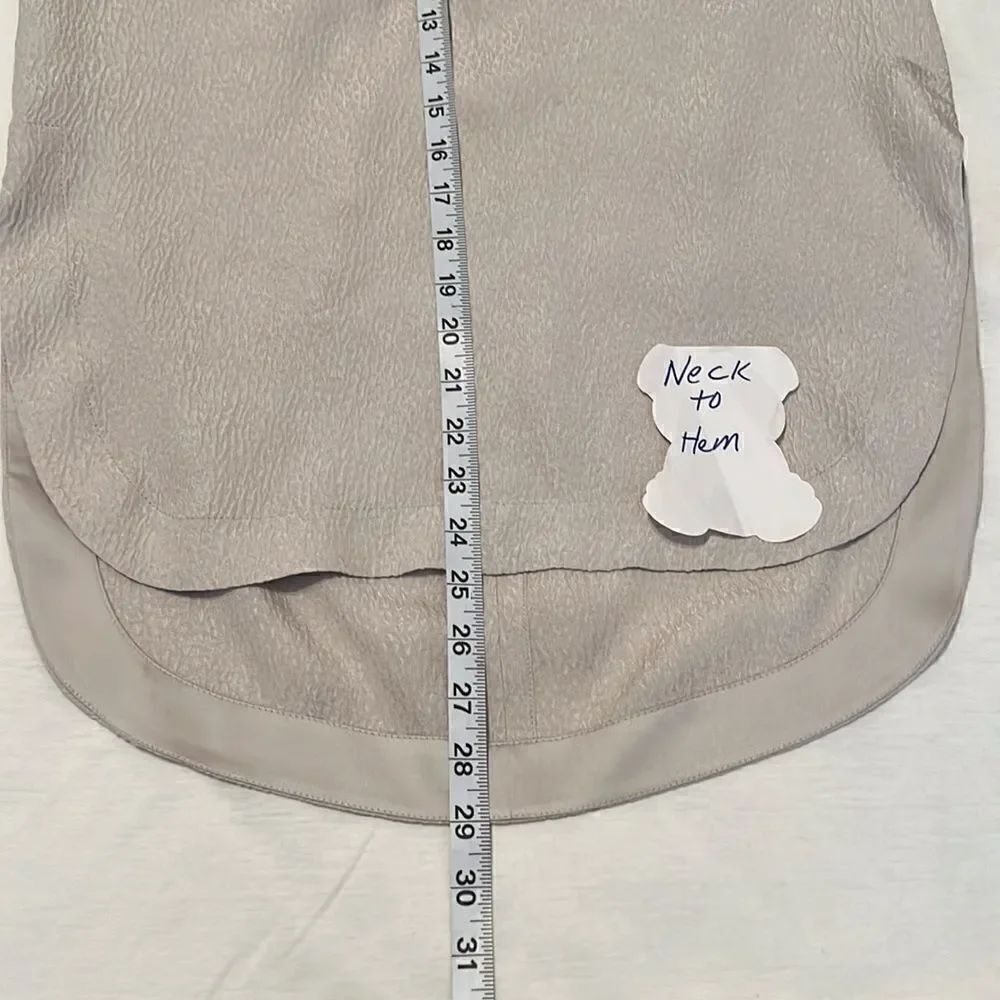 NWOT Helmut Lang sleeveless back zip blouse longer in back side slits satin trim - Picture 8 of 10